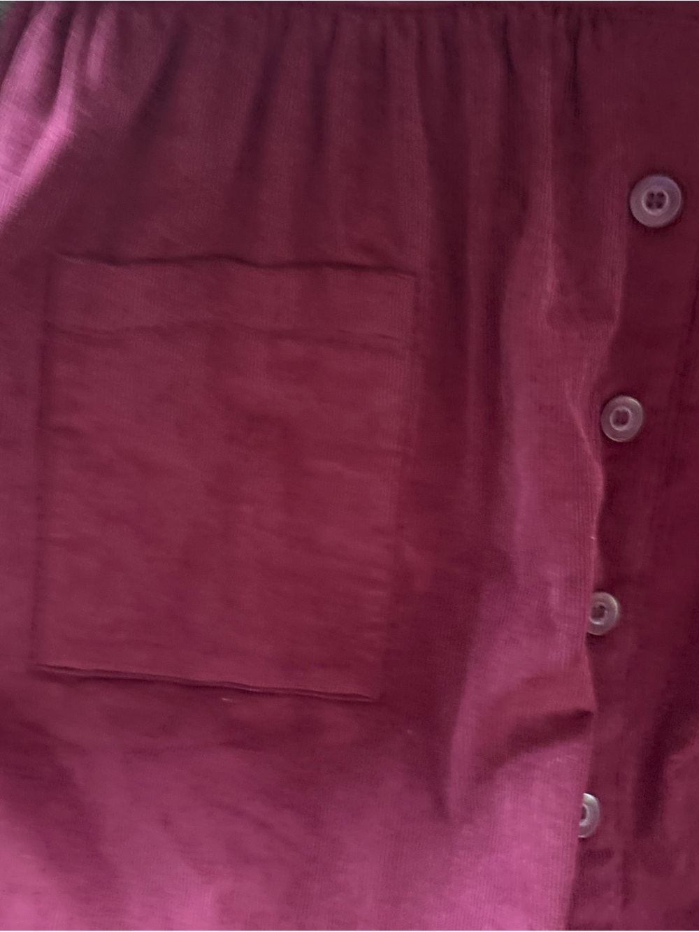 The Vermont Country Store Button Front Corduroy Jumper Overall Dress Large Wine - Picture 3 of 7